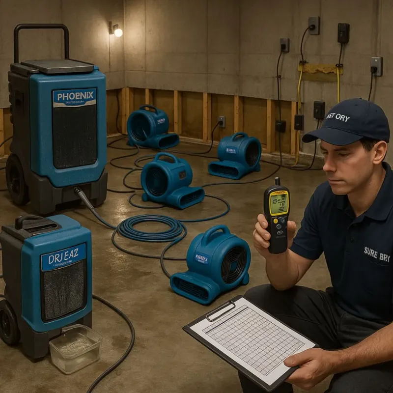 Structural Drying and Dehumidification process in Westwood Lake, FL